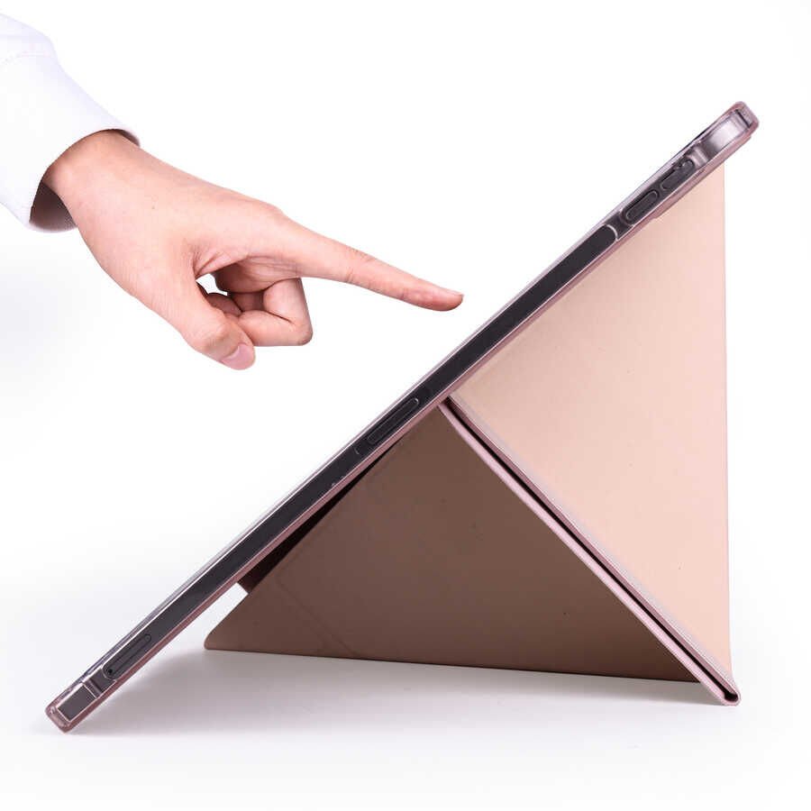 Apple iPad Air 10.9 2022 (5.Nesil) Kılıf HEPTEKİLETİŞİM Tri Folding Kalem Bölmeli Standlı Kılıf