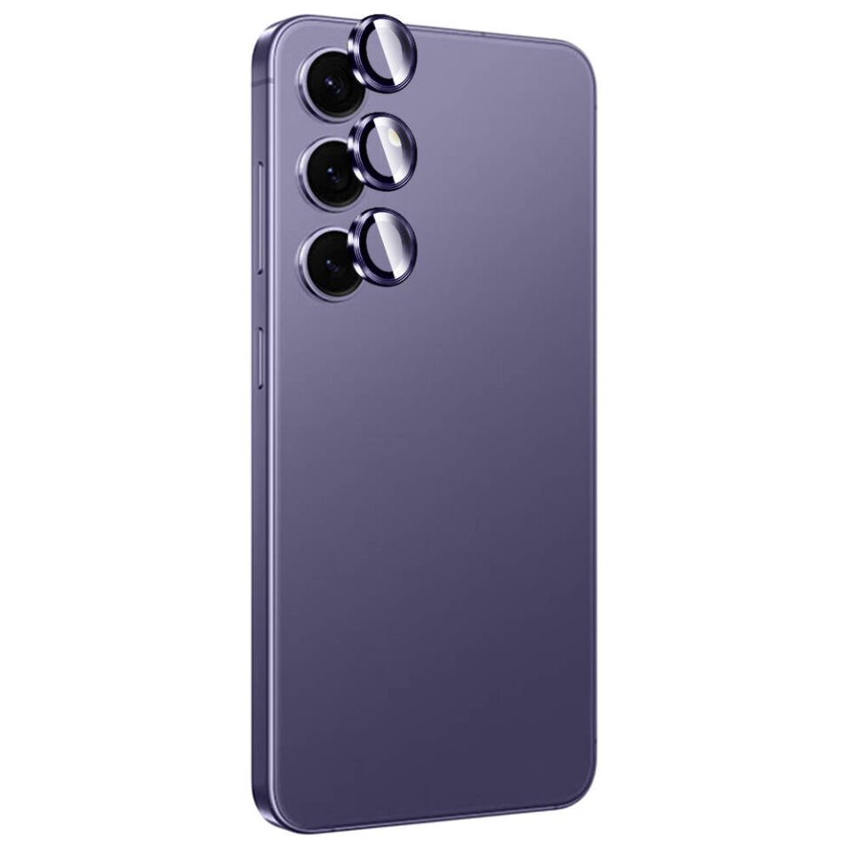 Samsung Galaxy S24 Titanium Kamera Lens Koruyucu Temperli Tam Kaplayan (Titanium Premium) Mor
