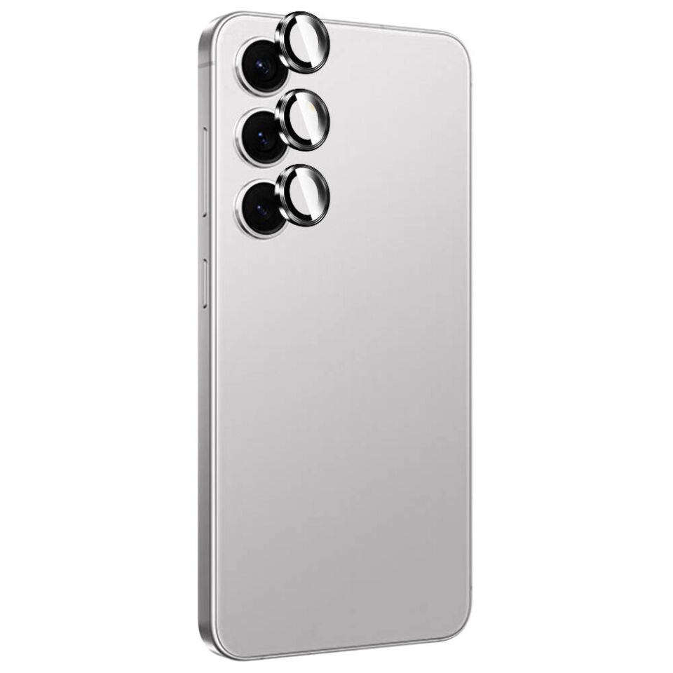 Samsung Galaxy S24 Plus Titanium Kamera Lens Koruyucu Temperli Tam Kaplayan (Titanium Premium) Gri