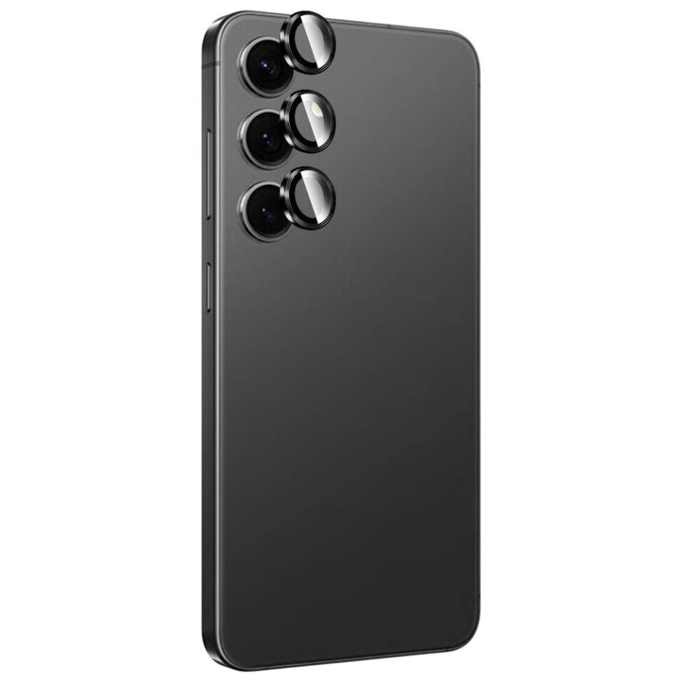 Samsung Galaxy S24 Plus Titanium Kamera Lens Koruyucu Temperli Tam Kaplayan (Titanium Premium) Gri