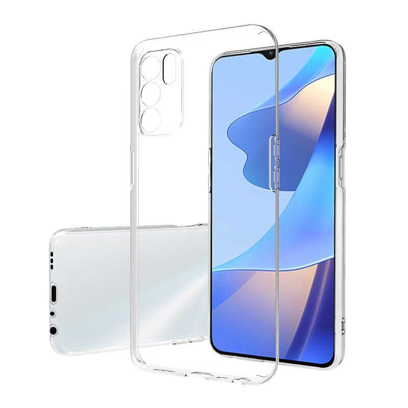 Oppo A16 Şeffaf Kılıf Yumuşak İnce Tasarımlı Kapak (SÜPER) Renksiz