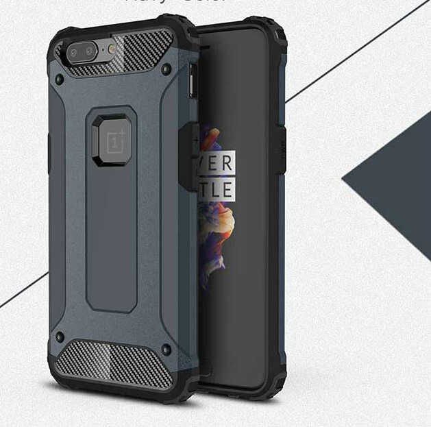 One Plus 5T Kılıf Armor Köşe Korumalı Çift Katman Tank Zırh Kapak (CRASH) Gold