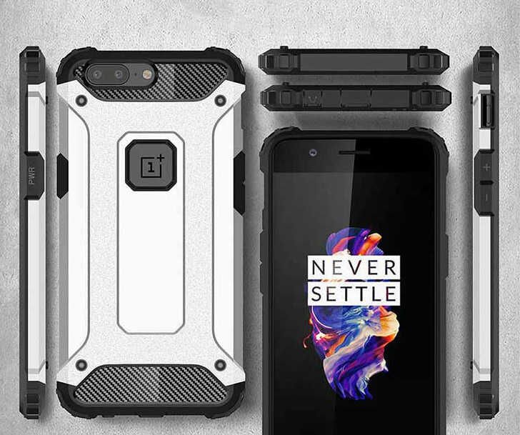 One Plus 5T Kılıf Armor Köşe Korumalı Çift Katman Tank Zırh Kapak (CRASH) Gold