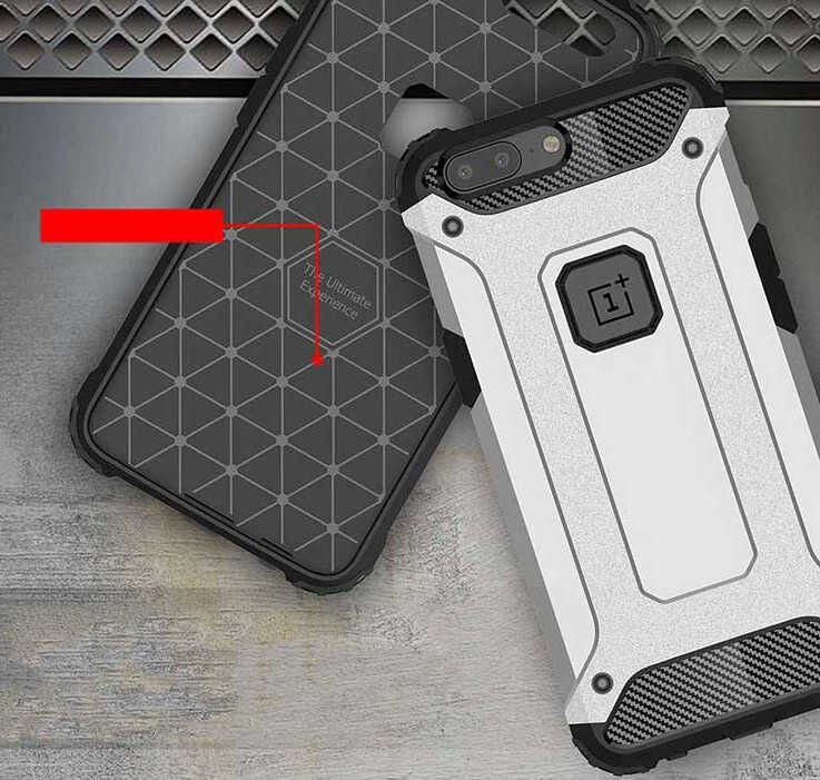 One Plus 5T Kılıf Armor Köşe Korumalı Çift Katman Tank Zırh Kapak (CRASH) Gold