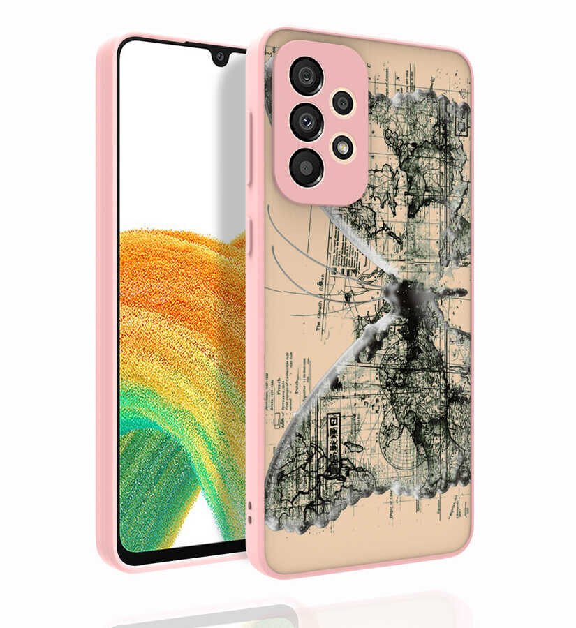 Samsung Galaxy A33 5G Kılıf Kabartmalı Kamera Korumalı Desenli Darbe Emici Renkli Kapak (Nora) NO4