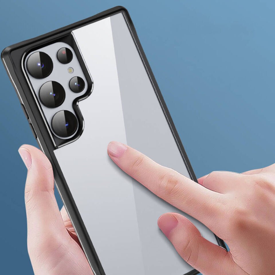 Samsung Galaxy S24 Ultra Kılıf Şeffaf Sert PC Arka Yüzey Tasarımlı HEPTEKİLETİŞİM Edo Kapak