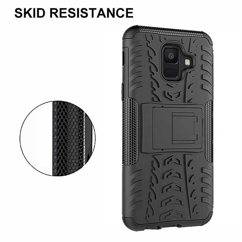 Samsung Galaxy J6 Plus Kılıf Standlı Korunaklı Silikon Kapak (hibrit) Beyaz