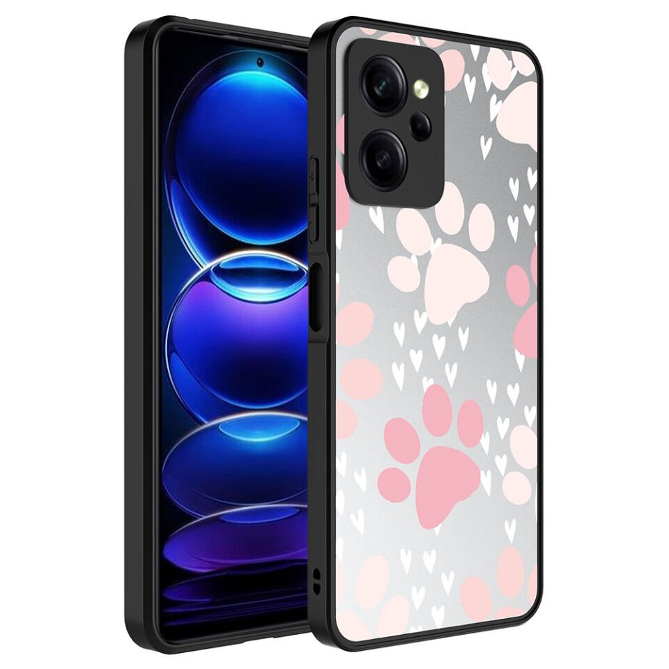 Xiaomi Poco X5 Pro Kılıf Aynalı Desenli Kamera Korumalı Parlak HEPTEKİLETİŞİM Mirror Kapak