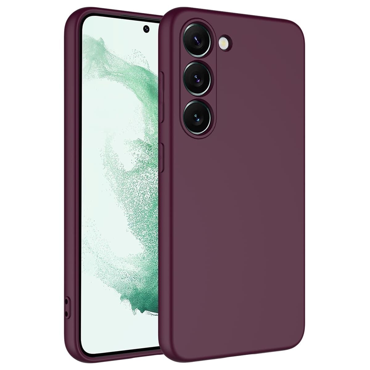 Samsung Galaxy S23 Kadife İç Yüzey Yumuşak Dokulu Kamera Korumalı İnce Kapak (MARA) Koyu Yeşil