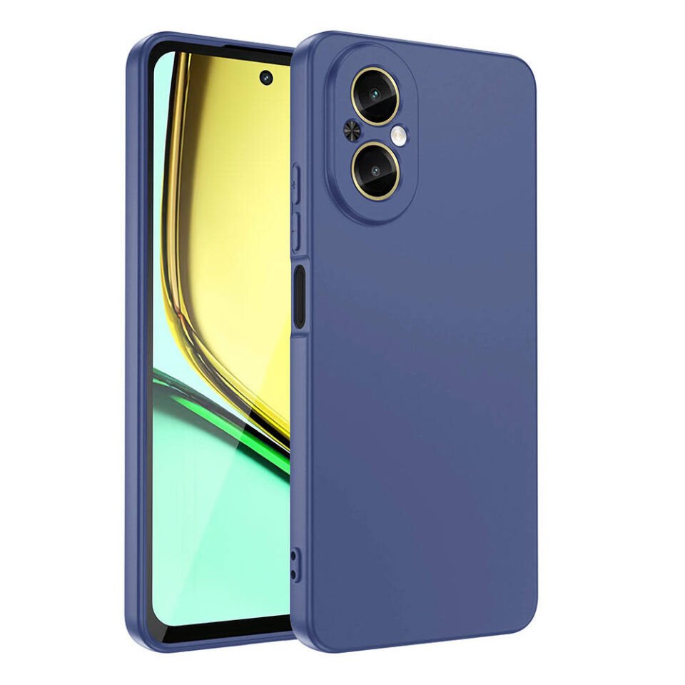Realme 12 Lite Kılıf Kadife İç Yüzey Yumuşak Dokulu Kamera Korumalı Kapak (MARA) Lacivert