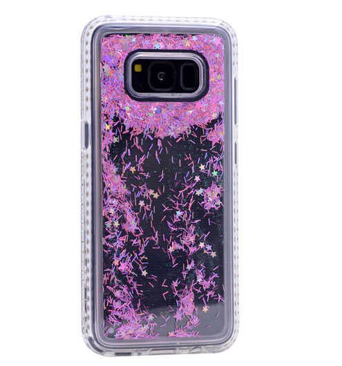 Galaxy S8 Plus Kılıf Zore Sıralı Taşlı Sıvılı Silikon