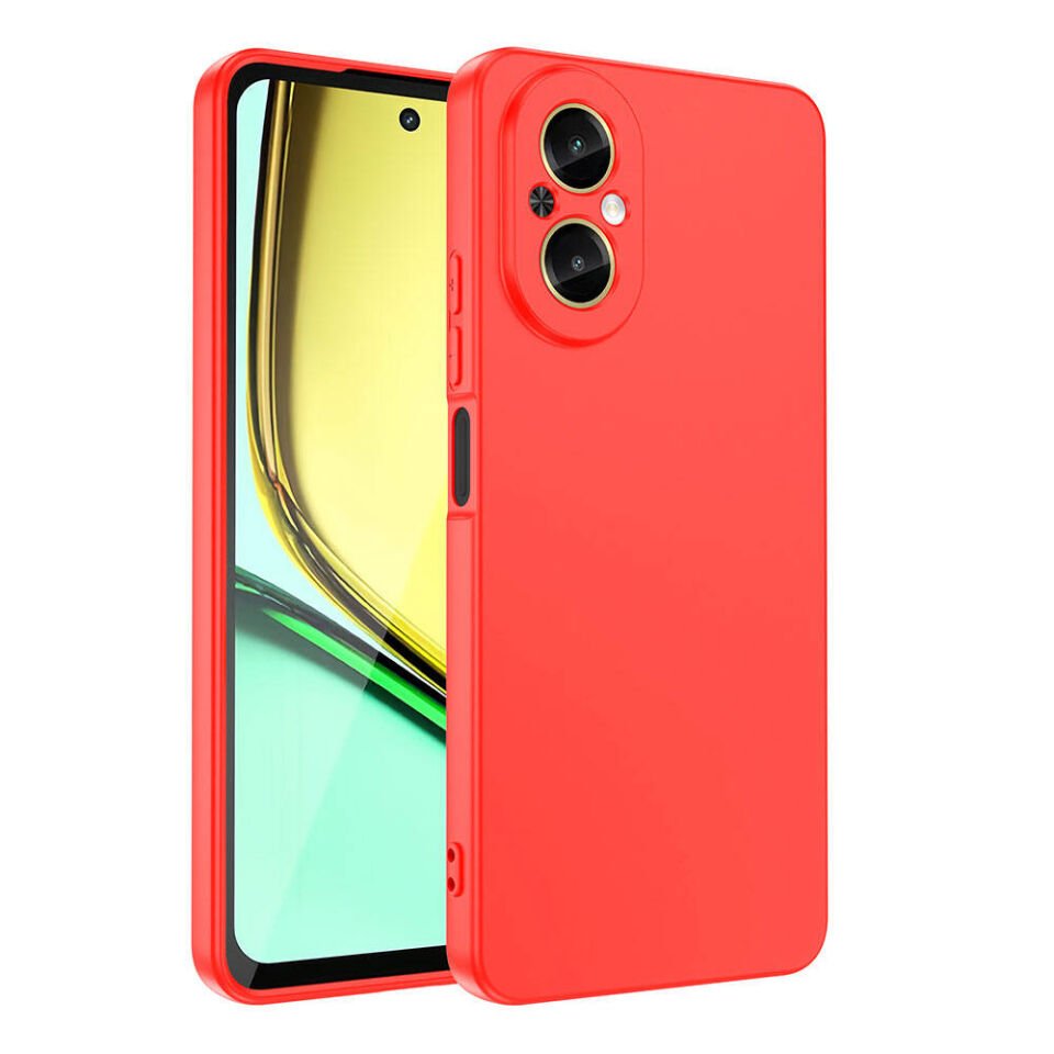 Realme 12 Lite Kılıf Kadife İç Yüzey Yumuşak Dokulu Kamera Korumalı Kapak (MARA) Kırmızı