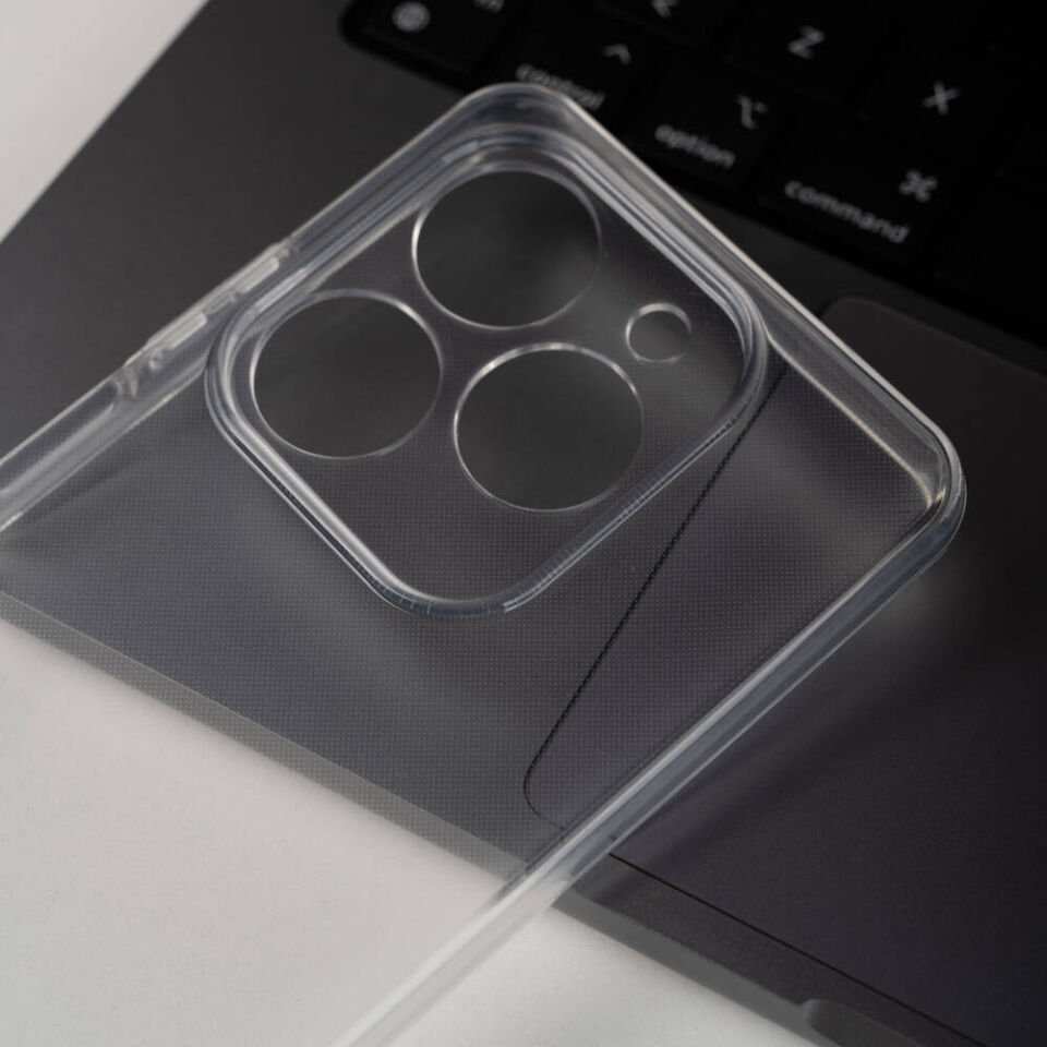 Tecno Spark 20C Kılıf Darbe Emici Kamera Korumalı Esnek Şeffaf Silikon Kapak (02-ANTİ) Renksiz