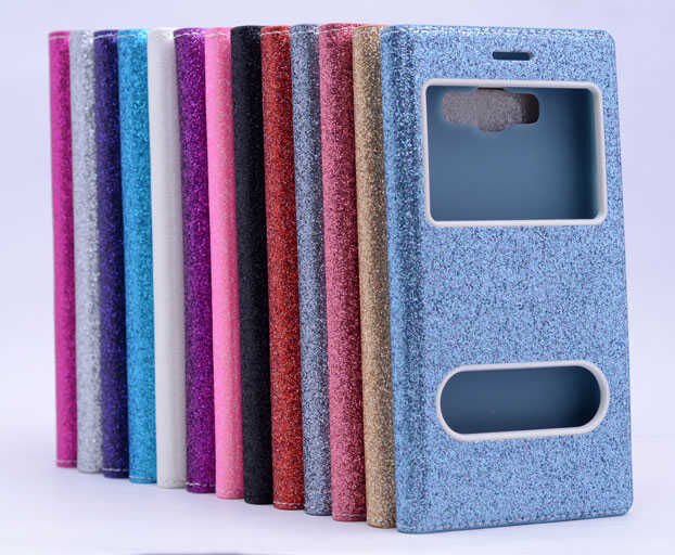 Samsung Galaxy S3 Kapaklı Kılıf Simli Mıknatıslı Kapak (DOLCE-SİM) Beyaz