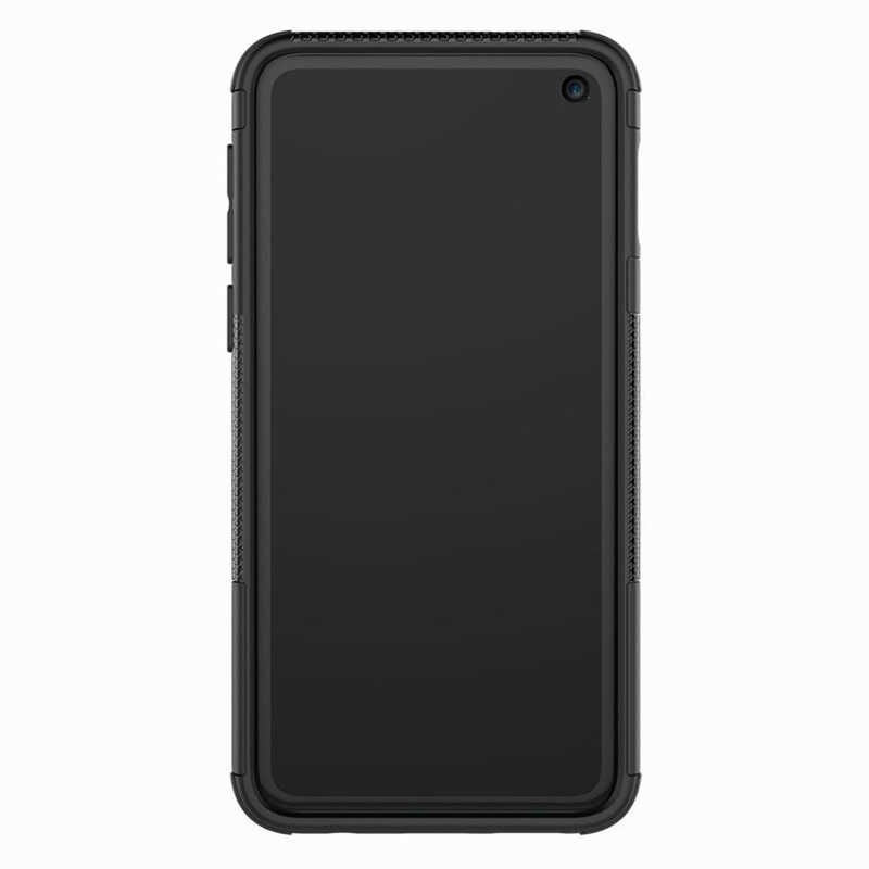 Samsung Galaxy S10E Kılıf Standlı Korunaklı Silikon Kapak (hibrit) Kırmızı