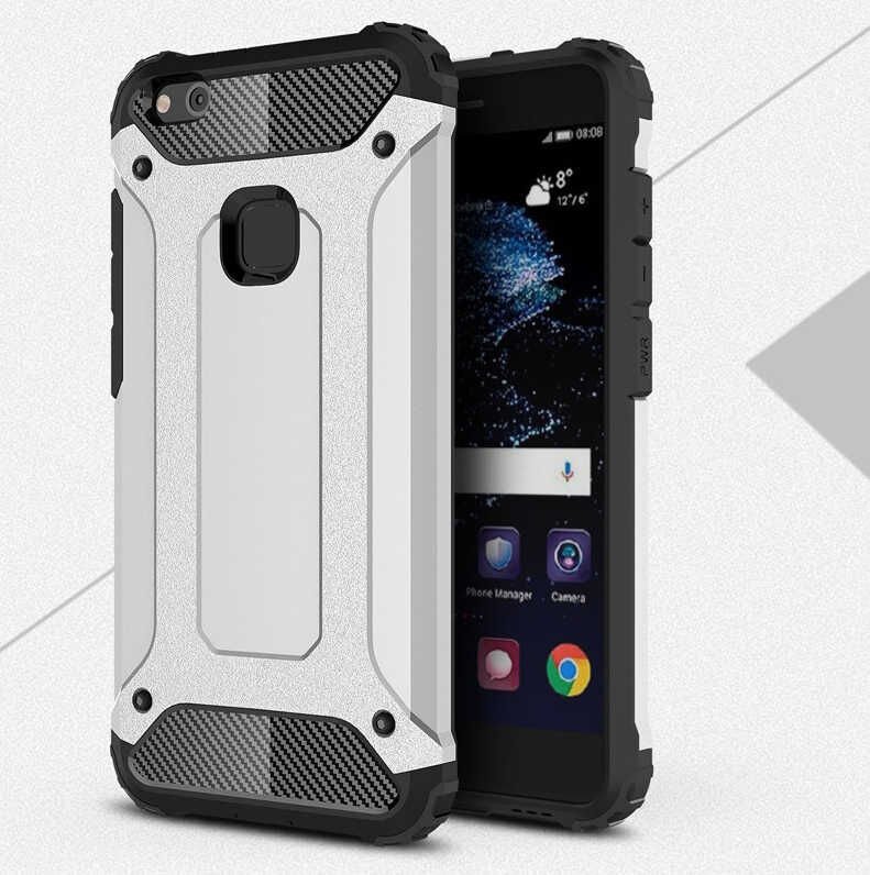 Huawei P10 Lite Kılıf Armor Köşe Korumalı Çift Katman Tank Zırh Kapak (CRASH) Gri