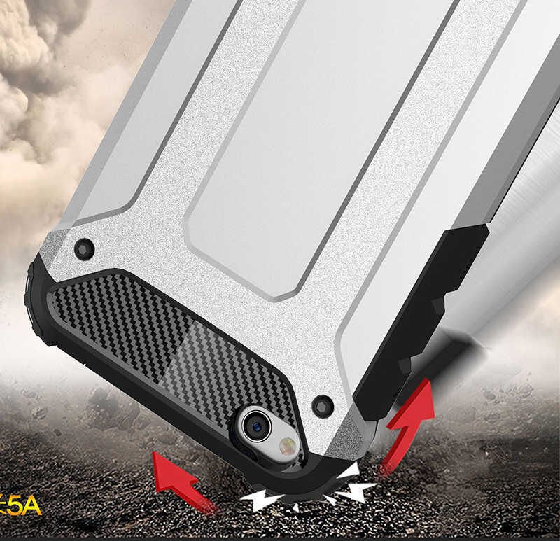 Xiaomi Redmi 5A Kılıf Armor Köşe Korumalı Çift Katman Tank Zırh Kapak (CRASH) Siyah