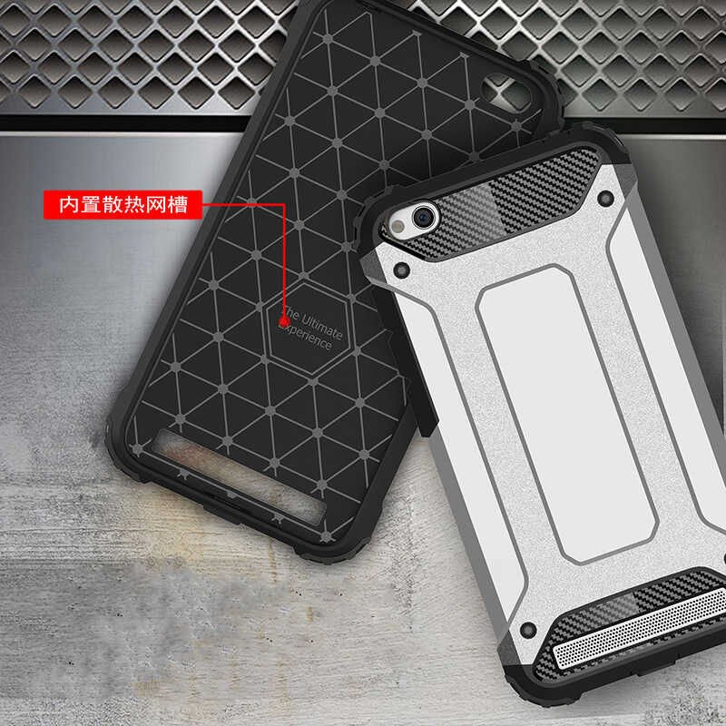 Xiaomi Redmi 5A Kılıf Armor Köşe Korumalı Çift Katman Tank Zırh Kapak (CRASH) Kırmızı