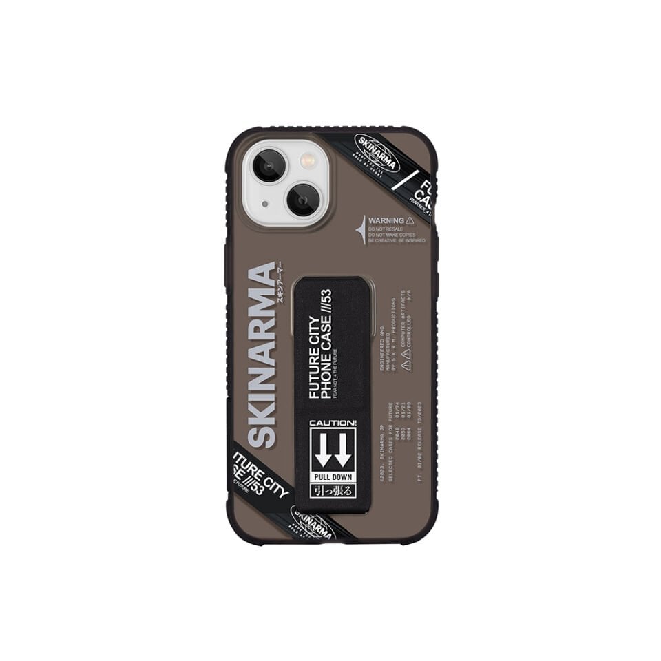 Apple iPhone 13 Kılıf Skinarma Şeffaf Desenli Airbag Tasarımlı Standlı Shimma Kapak