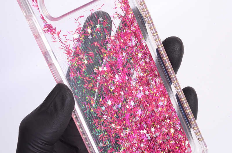 Samsung Galaxy S10E Kılıf HEPTEKİLETİŞİM Sıralı Taşlı Sıvılı Silikon