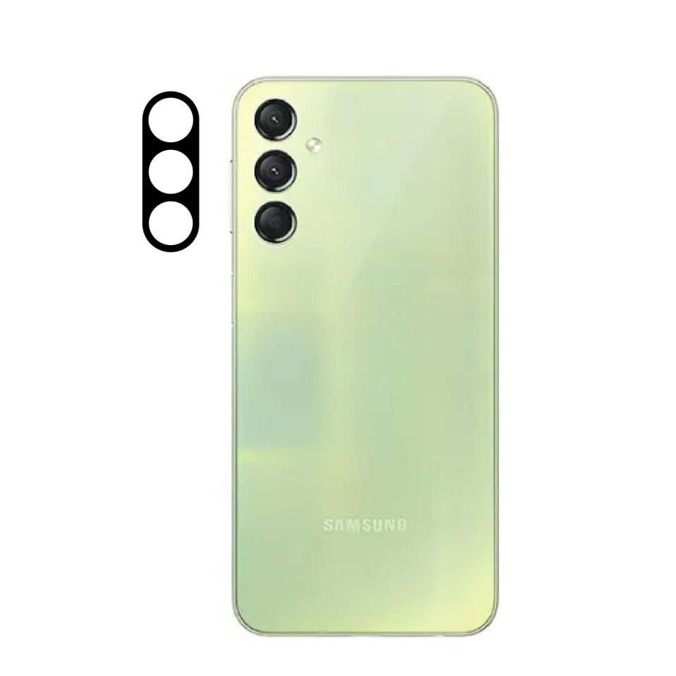 Samsung Galaxy A24 Kamera Lens Koruyucu Siyah Çerçeveli Korunaklı (3D K.C) Siyah