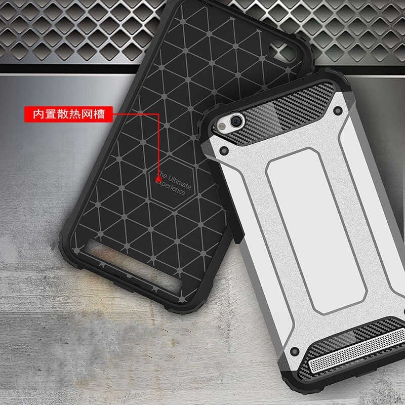 Xiaomi Redmi 5A Kılıf Armor Köşe Korumalı Çift Katman Tank Zırh Kapak (CRASH) Mavi