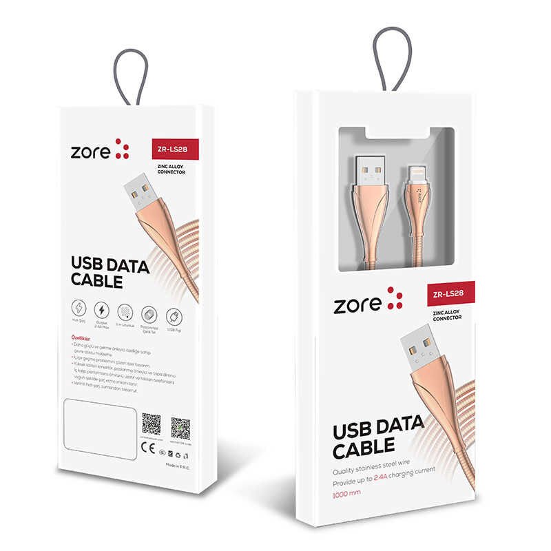 LS28 Lightning Usb Kablo Rose Gold