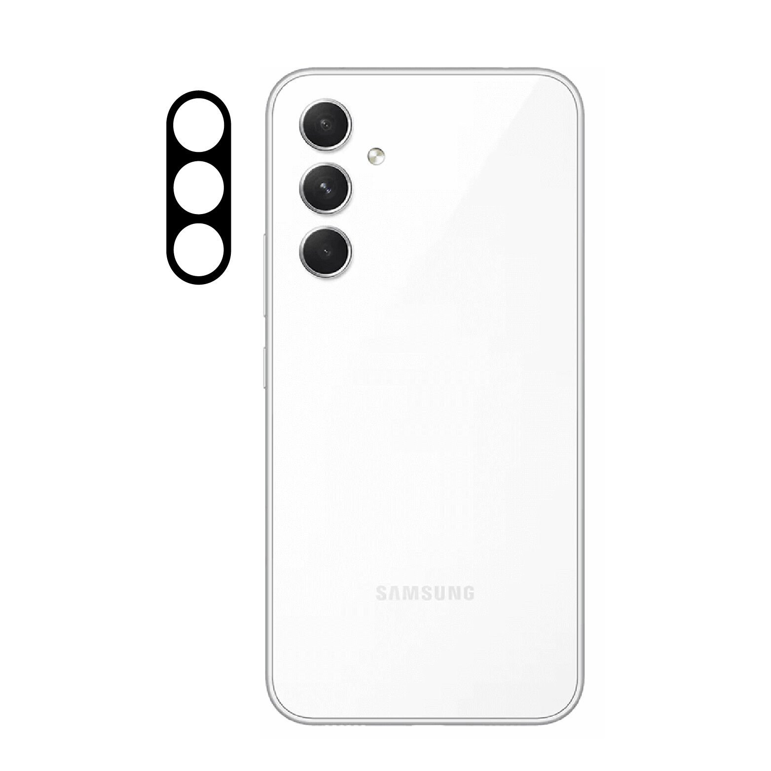Samsung Galaxy A54 Kamera Lens Koruyucu Siyah Çerçeveli Korunaklı (3D K.C) Siyah