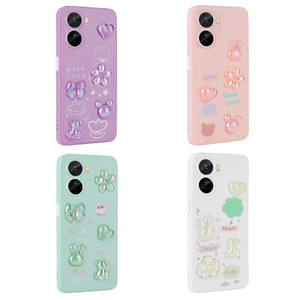 Vivo Y16 Kılıf Kamera Korumalı Kabartma Figürlü Parlak Silikon Kapak (Toys) Pembe