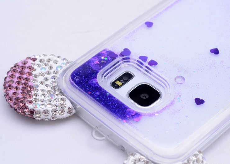 Galaxy S6 Edge Kılıf Zore Micky Taşlı Sıvılı Silikon