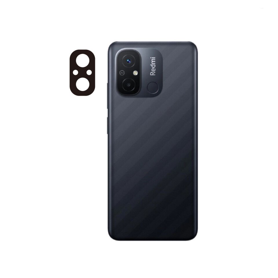 Xiaomi Redmi 12C Kamera Lens Koruyucu Siyah Çerçeveli Korunaklı (3D K.C) Siyah