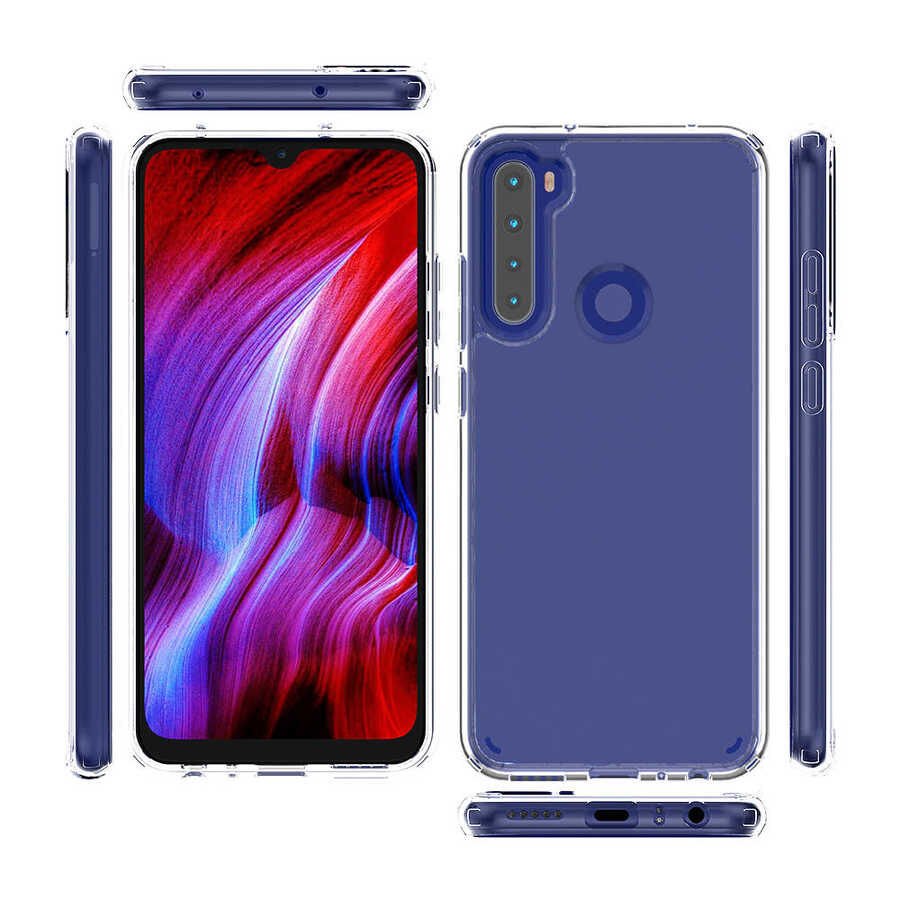 Xiaomi Redmi Note 8 Kılıf Kamera Çıkıntılı Şeffaf Darbe Emici Sert Silikon Kapak (COSS) Renksiz