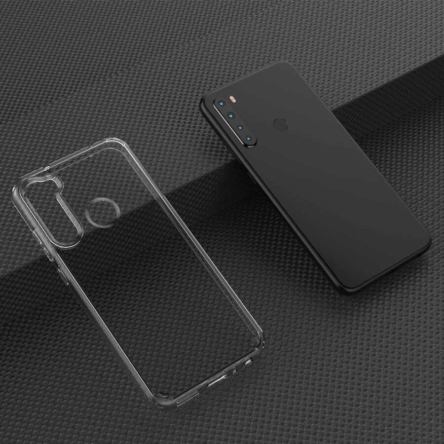 Xiaomi Redmi Note 8 Kılıf Kamera Çıkıntılı Şeffaf Darbe Emici Sert Silikon Kapak (COSS) Renksiz