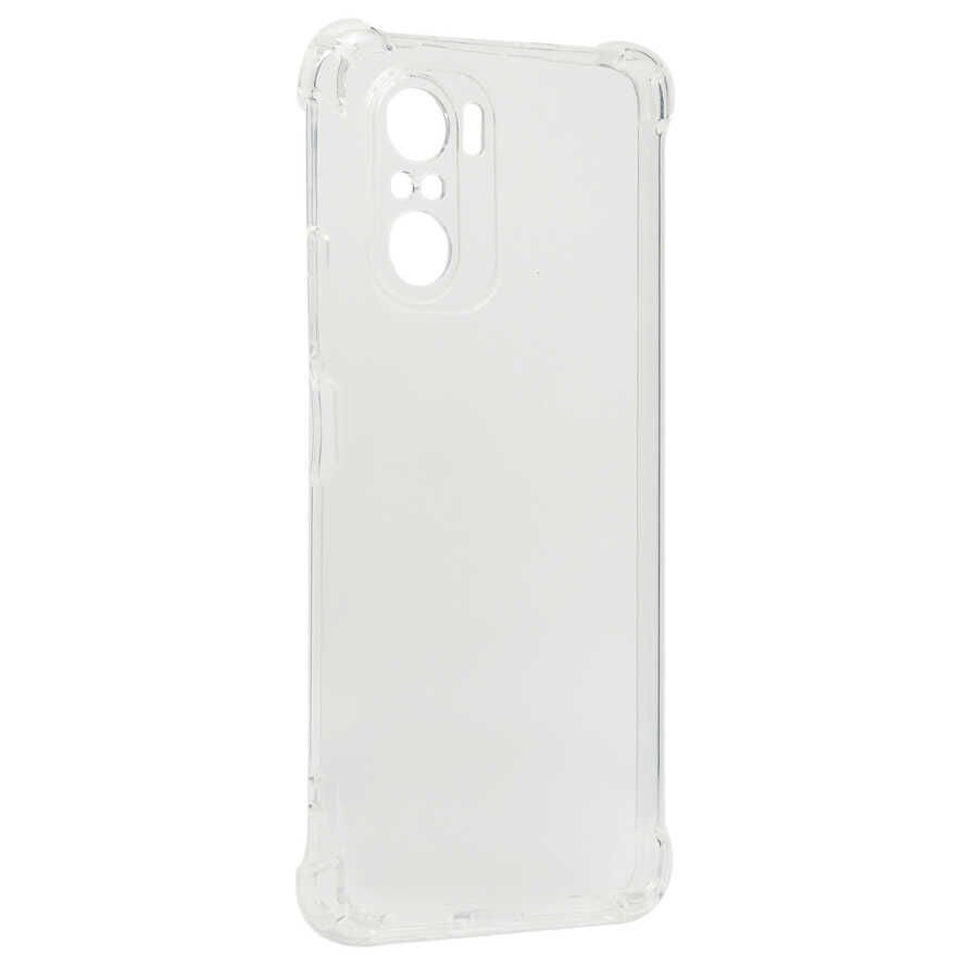 Xiaomi Poco F3 Kılıf Antishock Darbe Emici Kamera Korumalı Şeffaf Silikon Kapak(K-ANTİ) Renksiz
