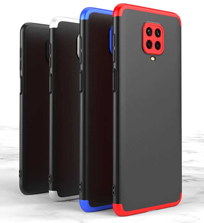 Xiaomi Redmi Note 9S Kılıf 360 Tam Koruma Ön Ve Arka Sert Mika Kapak Orjinal Ays Gkk Kapak Mavi