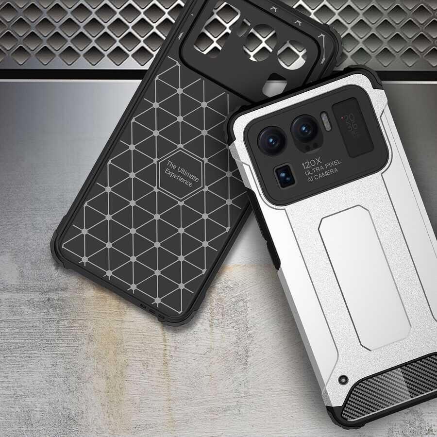 Xiaomi Mi 11 Ultra Kılıf Armor Köşe Korumalı Çift Katman Tank Zırh Kapak (CRASH) Rose Gold
