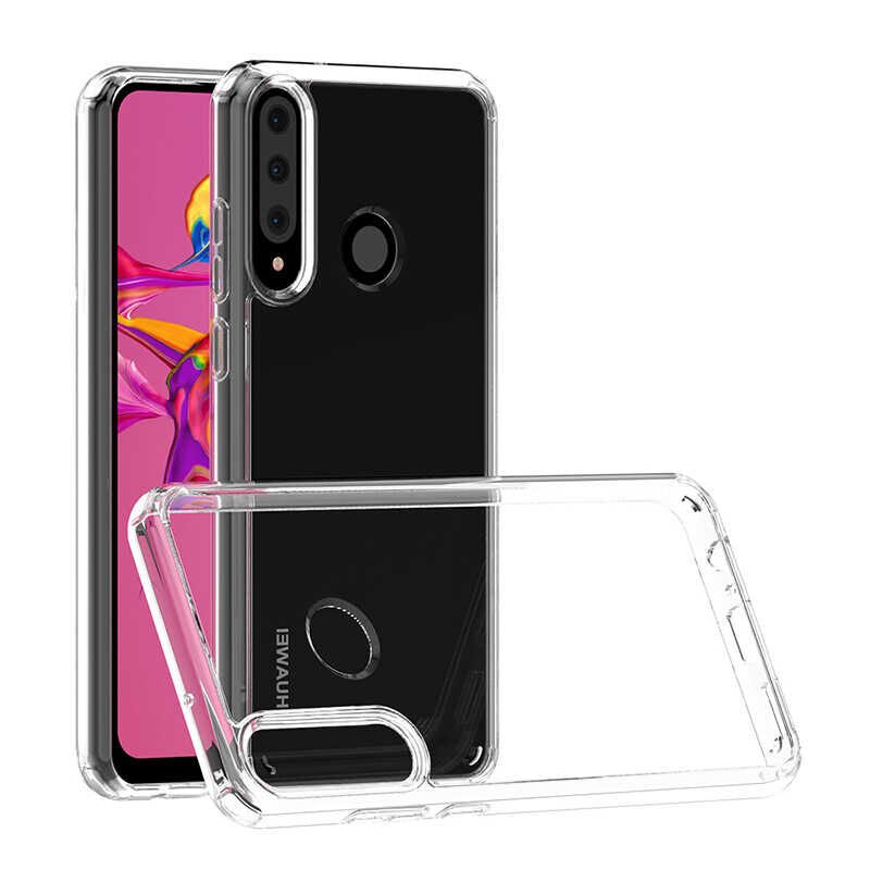 Huawei Y6P Kılıf Kamera Çıkıntılı Şeffaf Darbe Emici Sert Silikon Kapak (COSS) Renksiz
