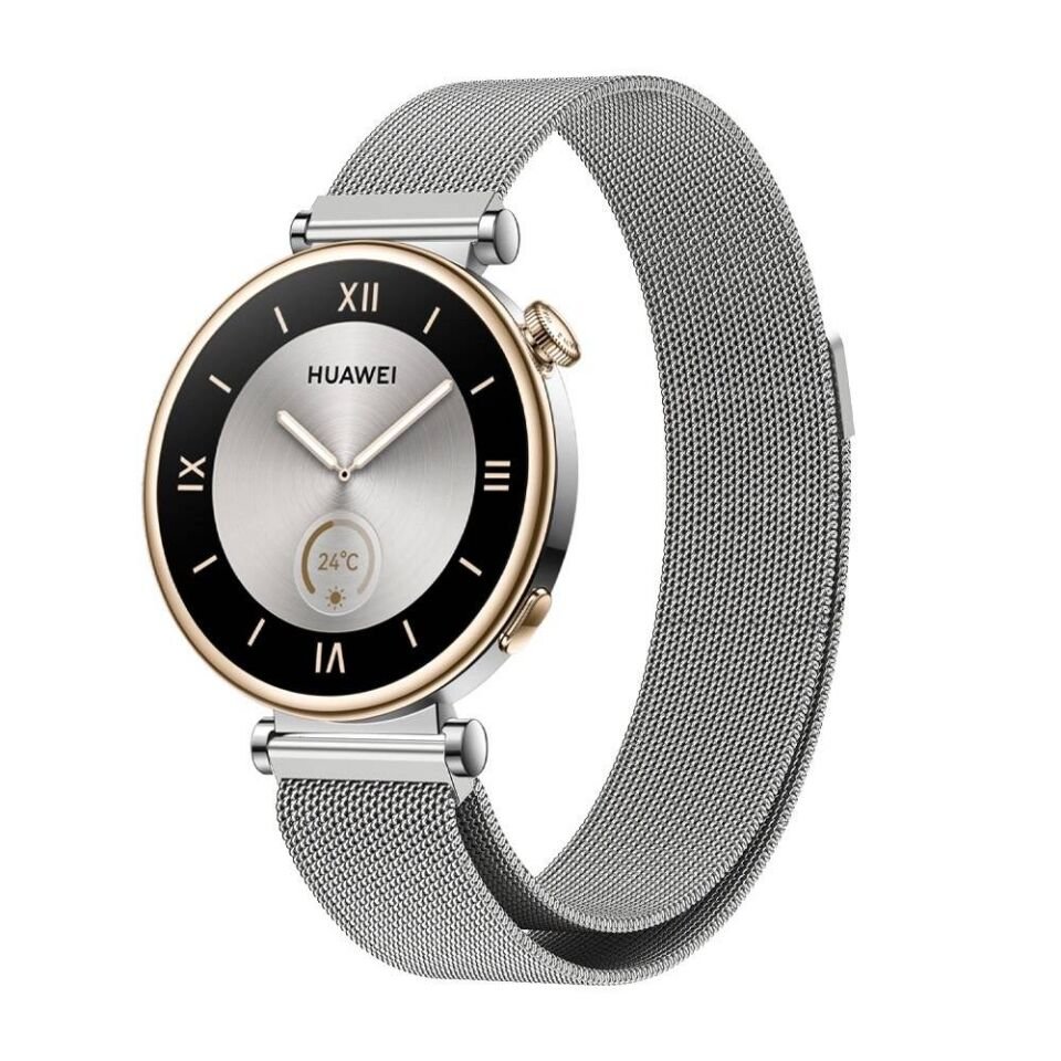 Huawei Watch GT4 41mm (18 mm) Metal Kordon Paslanmaz Çelik Örgü (KRD-01) Gold