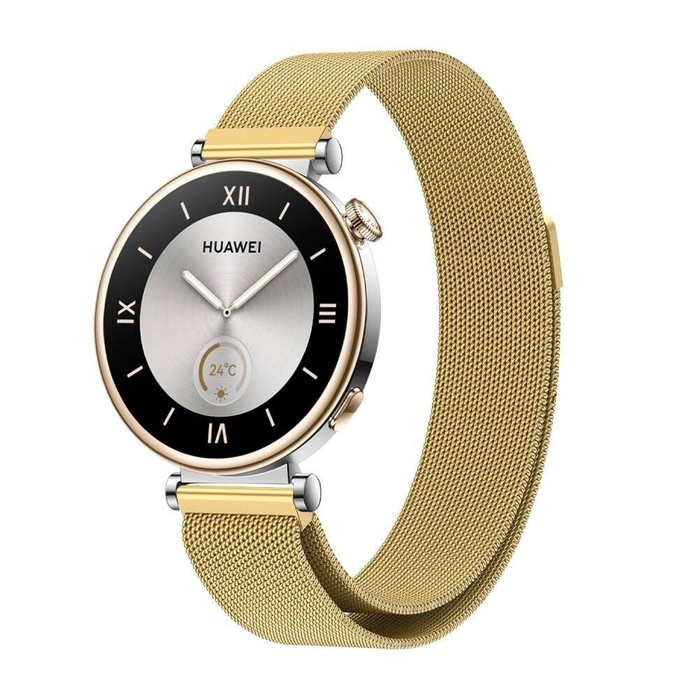 Huawei Watch GT4 41mm (18 mm) Metal Kordon Paslanmaz Çelik Örgü (KRD-01) Gold