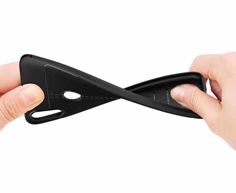 Asus Zenfone Max Pro ZB602KL Kılıf Deri Görünümlü Renk Atmayan Dayanaklı Silikon Kapak (NİSS) Gri