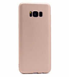 Samsung Galaxy S8 Kılıf Yumuşak Dokulu Soft Esnek İnce Mat Renkli Silikon Kapak (PREMİER) Gold
