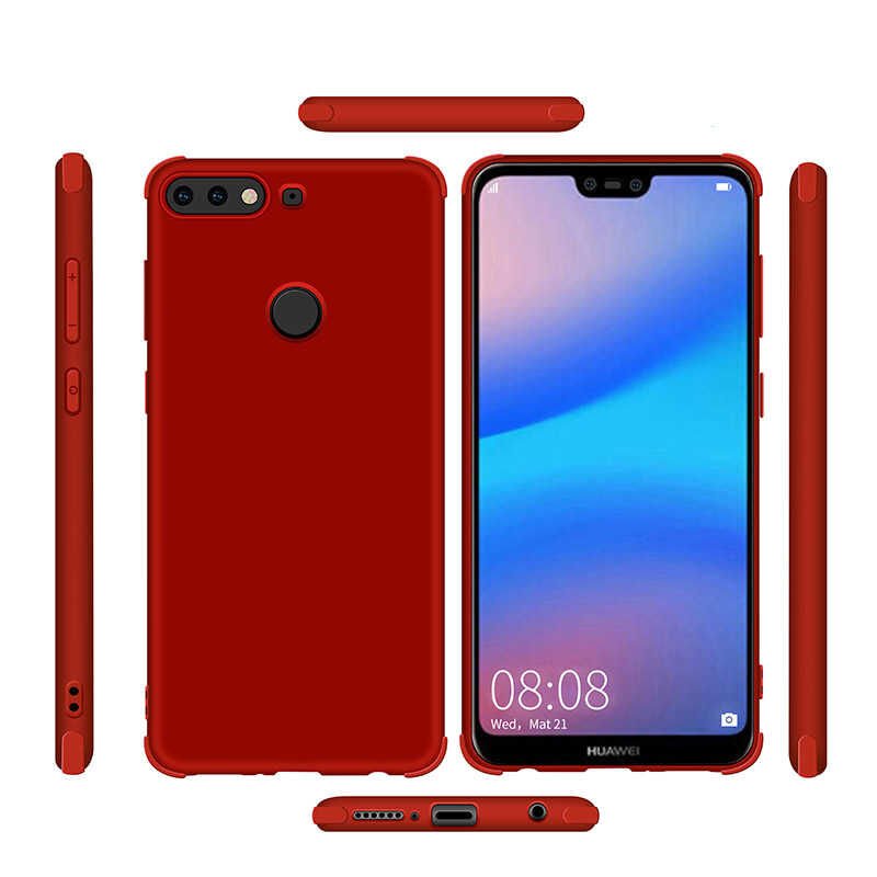 Huawei Y7 2018 Sililkon Mat Soft Yüzeyli Kapak (NEVA) Kırmızı