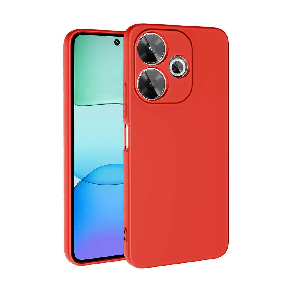 Xiaomi Redmi 13 4G Kılıf Kadife İç Yüzey Yumuşak Dokulu Kamera Korumalı Kapak (MARA) Kırmızı