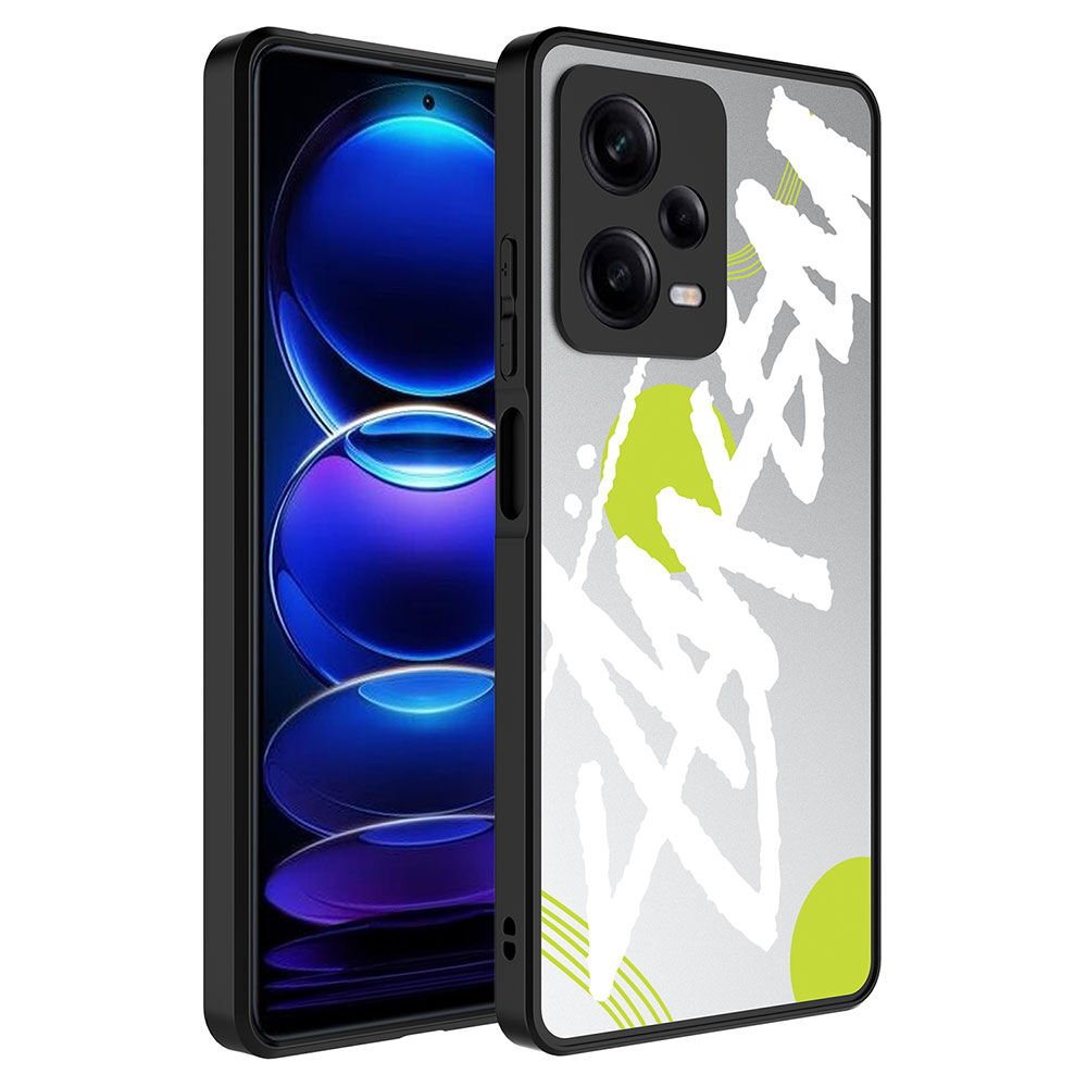 Xiaomi Redmi Note 12 Pro 5G Kılıf Aynalı Desenli Kamera Korumalı Parlak HEPTEKİLETİŞİM Mirror Kapak