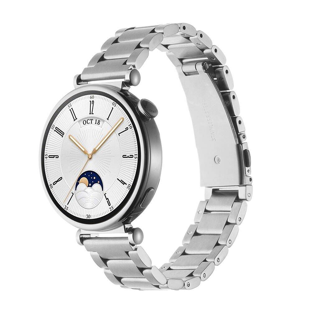 Huawei Watch GT4 41mm (18 mm) Metal Kordon Paslanmaz Çelik Tasarım (KRD-04) Starlight