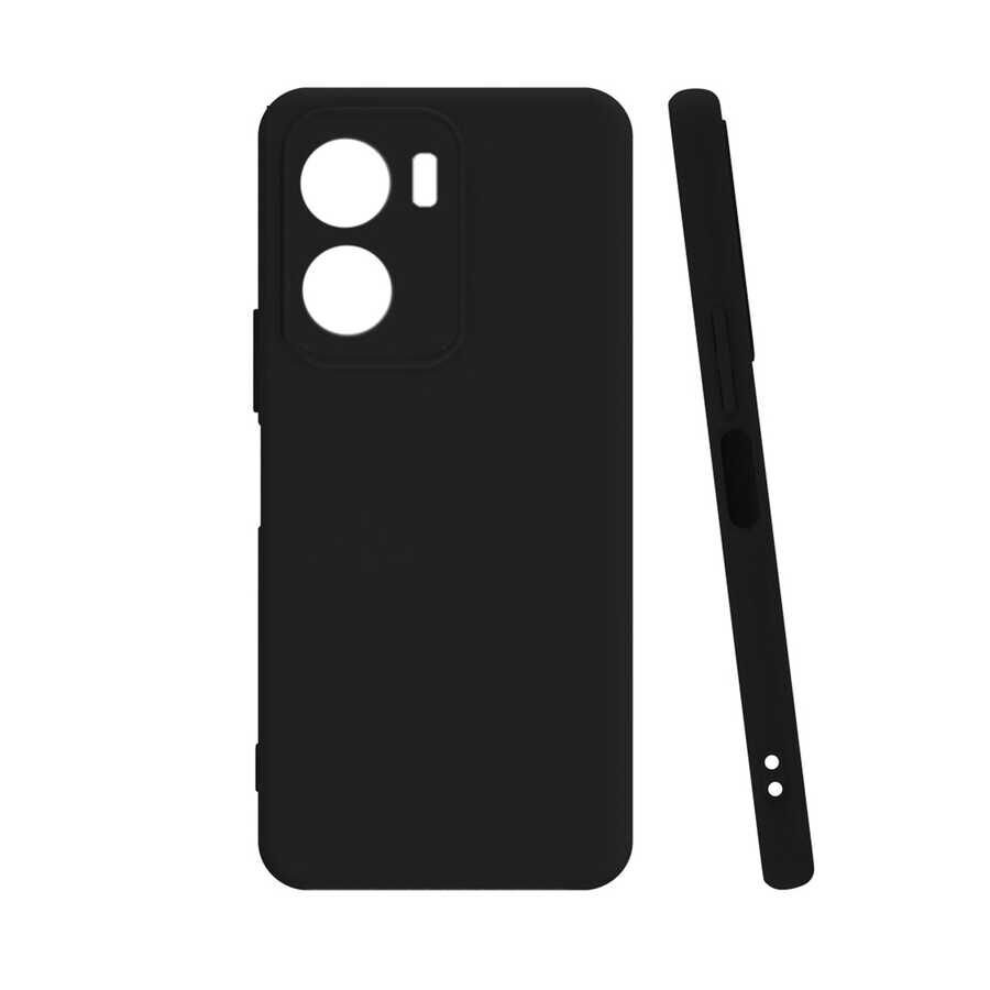 Vivo Y16 Kılıf Kamera Korumalı Esnek Renkli Silikon Kapak (Biye) Siyah