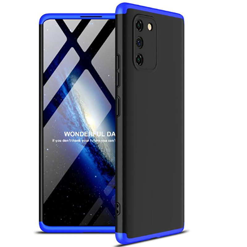 Samsung Galaxy A91 (S10 Lite) Kılıf 360 Tam Koruma Ön Ve Arka Sert Mika Kapak Orjinal Ays Gkk Kapak Siyah-Gri