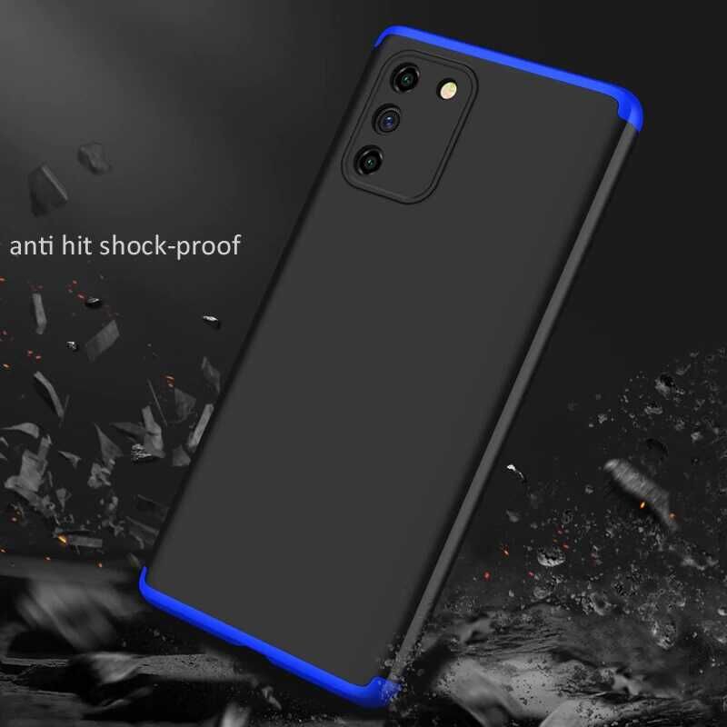 Samsung Galaxy A91 (S10 Lite) Kılıf 360 Tam Koruma Ön Ve Arka Sert Mika Kapak Orjinal Ays Gkk Kapak Siyah-Gri