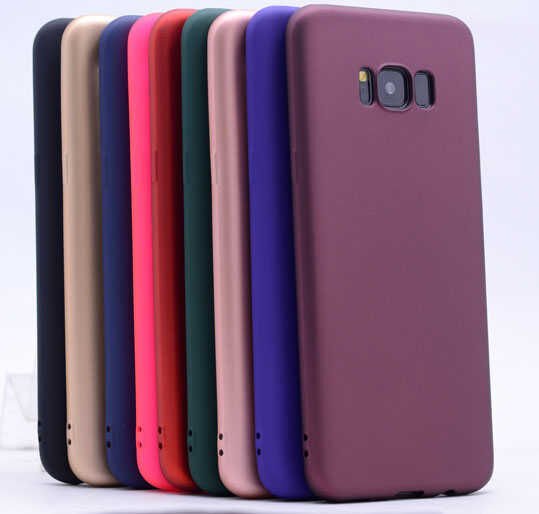 Samsung Galaxy S8 Plus Kılıf Yumuşak Dokulu Soft Esnek İnce Mat Renkli Silikon Kapak (PREMİER) Pembe
