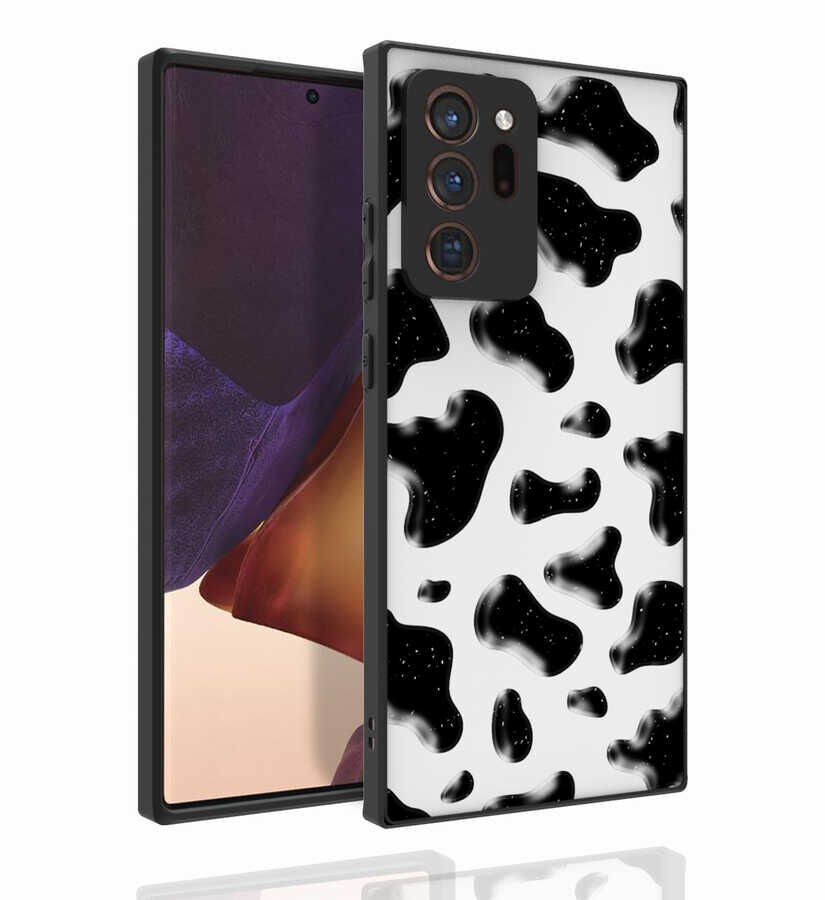 Samsung Galaxy Note 20 Ultra Kılıf Kabartmalı Kamera Korumalı Desenli Darbe Emici Kapak (Nora) NO2